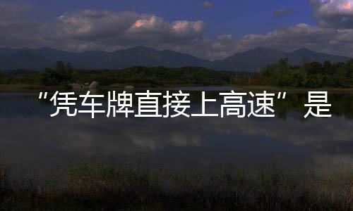 息解凭的信读直接准确车牌上高速是不